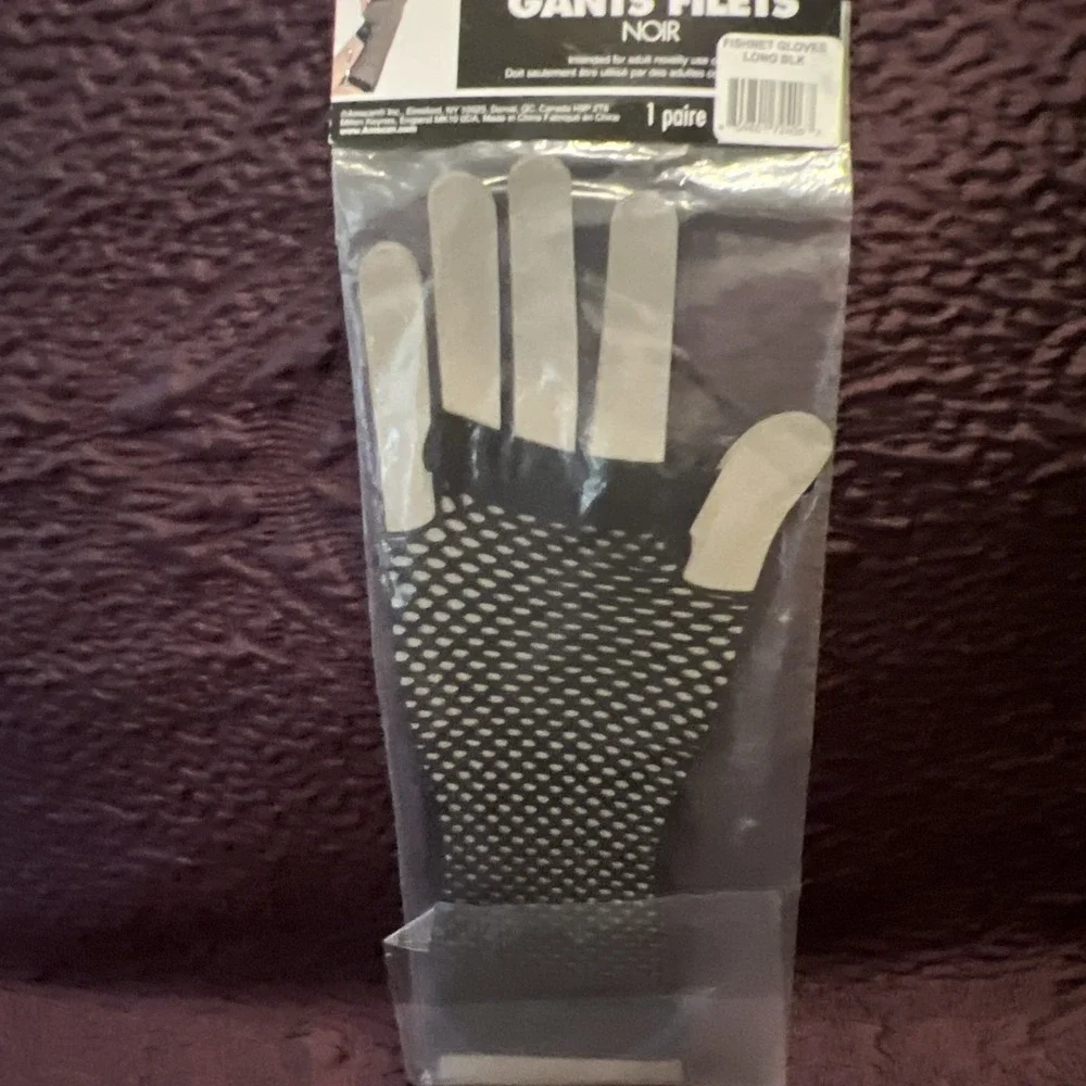 Black Fishnet Gloves Halloween Costume Accessory Dress Up Cosplay New In Package